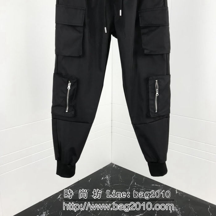 Ro歐文斯 18ss早秋新款 工裝風 雙側拉鏈大口袋 男款休閒褲 ydi2162